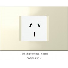 TAS Single Socket Set-Ivory White-Line